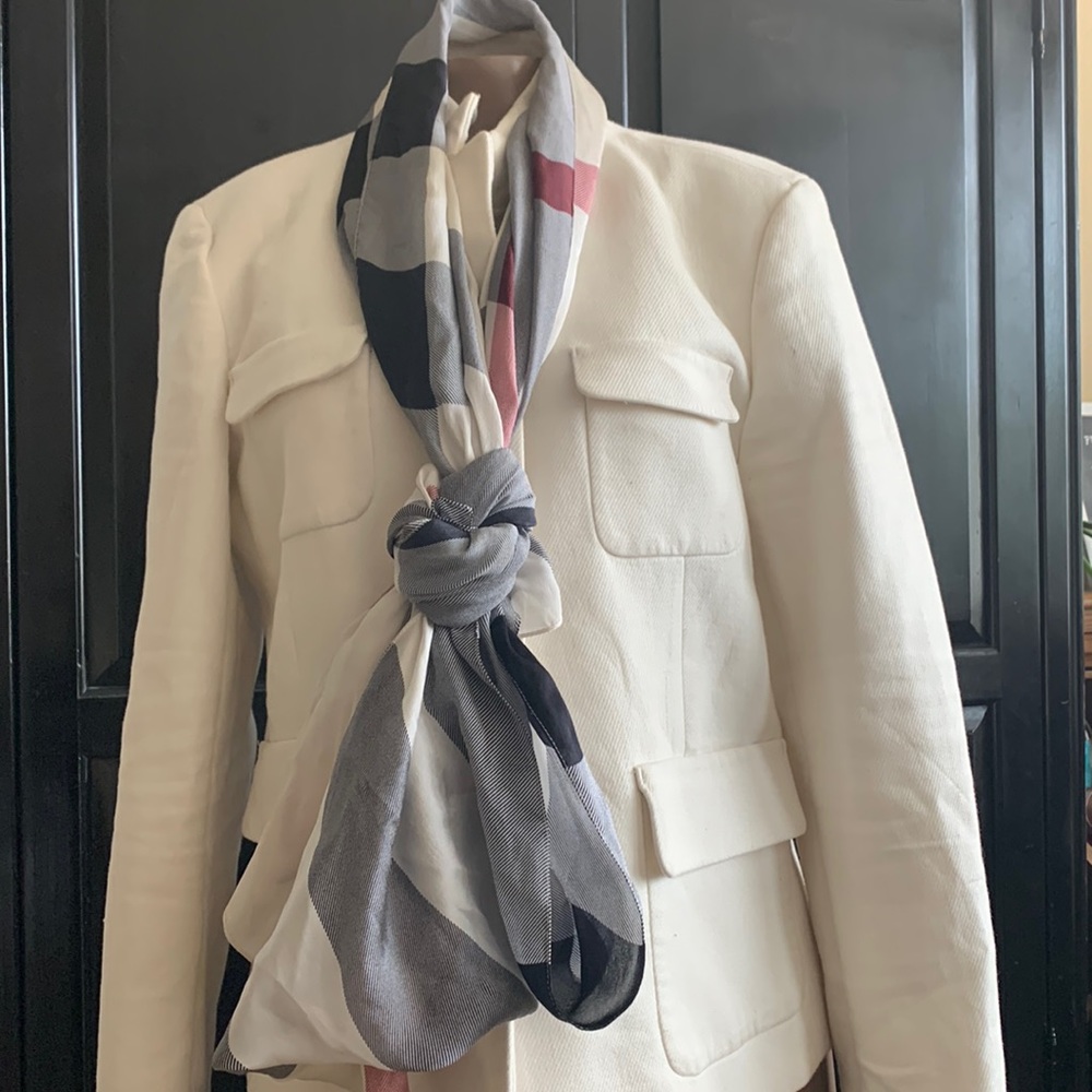 Burberry Oversized Check Silk Scarf, 100% Authentic